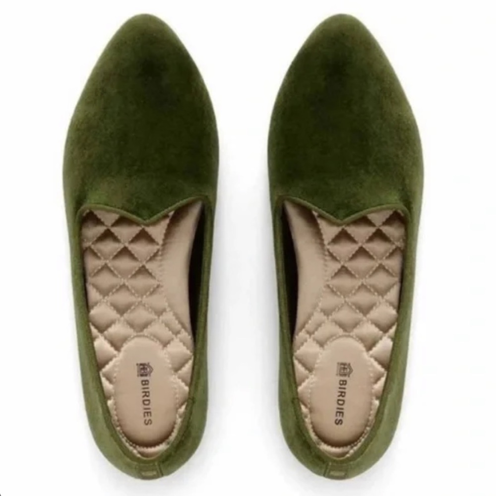 Birdies Green Velvet Heron flat size 9.5 worn once